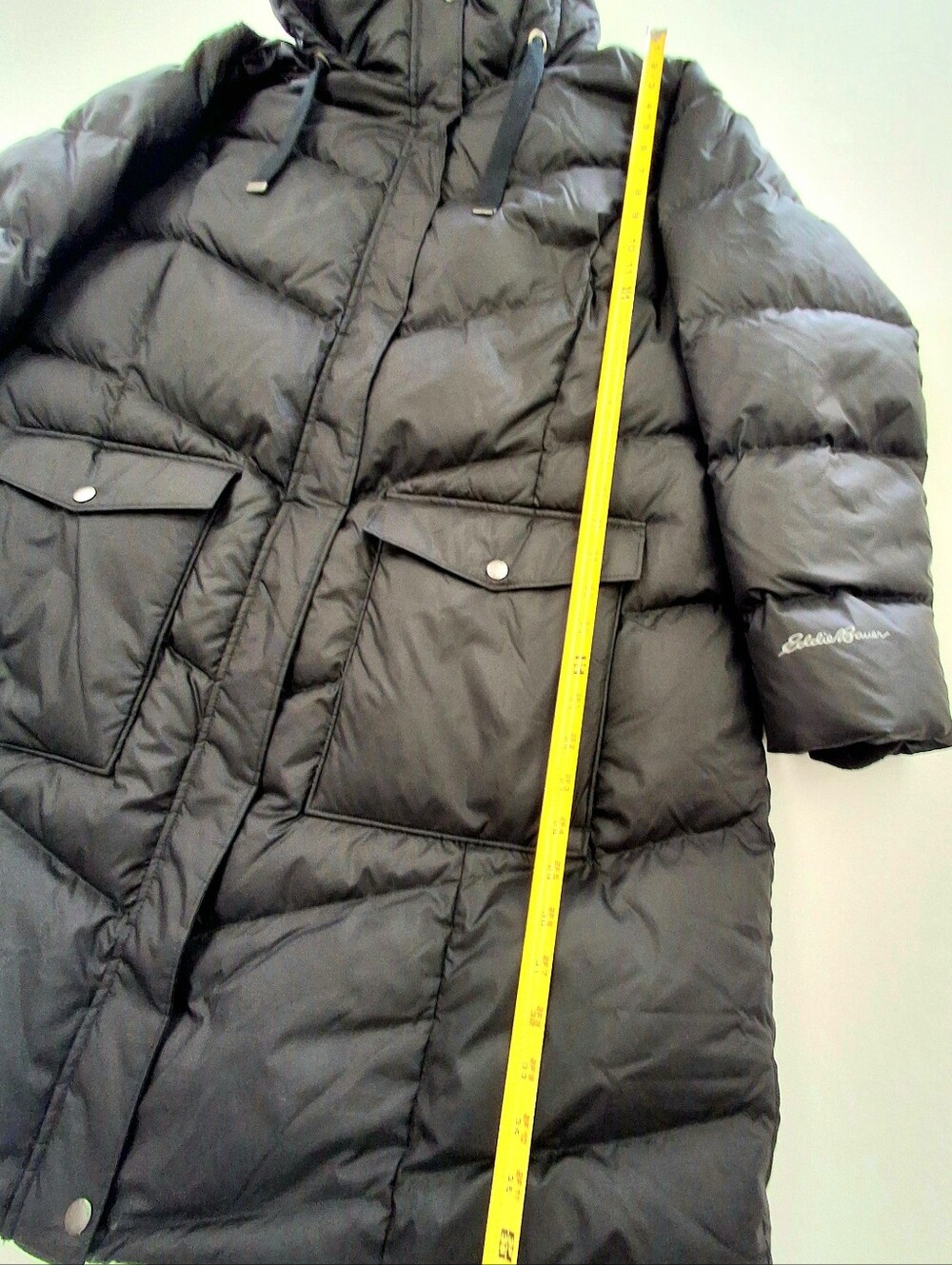 Eddie Bauer Women’s 3X Black Down Puffer Parka Faux Fur Hood Winter Coat - Picture 8 of 15